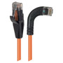 Category 6 Right Angle RJ45 Ethernet Patch Cords - Straight to RA (Right) - Orange, 2.0Ft