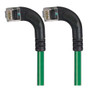 Category 6 Right Angle RJ45 Ethernet Patch Cords - RA (Left) to RA (Left) - Green, 2.0Ft