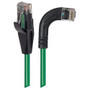 Category 6 Right Angle RJ45 Ethernet Patch Cords - Straight to RA (Right) - Green, 2.0Ft
