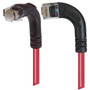 Category 6 Right Angle Patch Cable, RA Left Exit/Right Angle Down- Red 2.0 ft
