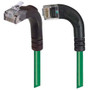 Category 6 Right Angle Patch Cable, RA Left Exit/Right Angle Up- Green 1.0 ft