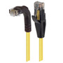 Category 6 Right Angle RJ45 Ethernet Patch Cords - Straight to RA (Down) - Yellow, 5.0Ft