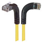 Category 6 Right Angle Patch Cable, RA Right Exit/Right Angle Up- Yellow 3.0 ft