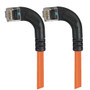 Category 6 Right Angle RJ45 Ethernet Patch Cords - RA (Left) to RA (Left) - Orange, 7.0Ft