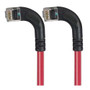 Category 6 Right Angle RJ45 Ethernet Patch Cords - RA (Left) to RA (Left) - Red, 15.0Ft