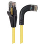 Category 6 Right Angle RJ45 Ethernet Patch Cords - Straight to RA (Right) - Yellow, 15.0Ft