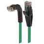 Category 6 Right Angle RJ45 Ethernet Patch Cords - Straight to RA (Down) - Green, 30.0Ft