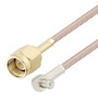 SMA Male to MCX Plug Right Angle Cable Assembly using RG-316 Coax, 6 FT