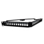1.75"x19" (1U) 24 Port Keystone Slots V-Panel with Cable Manager