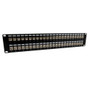 3.5"x19" (2U) 48 Port  Low Profile Category 5e Shielded Feed-Thru Mini-Coupler panel w/Cable Manager