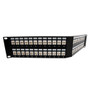 3.5"x19" (2U) 48 Port  Low Profile Category 5e Feed-Thru Mini-Coupler V-Panel with Cable Manager