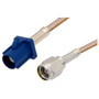 SMA Male to Blue FAKRA Plug Cable Assembly using RG-316 Coax, 6 FT