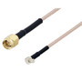 SMA Male to MCX Plug Right Angle Cable Assembly using RG-316 Coax, 6 FT with HeatShrink, LF Solder