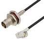 SMA Male Right Angle to BNC Female Bulkhead Cable Assembly using RG174 Coax, 2 FT , LF Solder