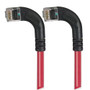 Category 5E LSZH Right Angle Patch Cable, Right Angle Left/Right Angle Left, Red, 10.0 ft
