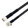 SMC Plug to SMC Plug Right Angle Cable Assembly using RG174 Coax, 6 FT with HeatShrink, LF Solder