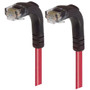 Category 5E LSZH Right Angle Patch Cable, Right Angle Down/Right Angle Down, Red, 7.0 ft