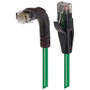 Category 5E Right Angle Patch Cable, Straight/Right Angle Down, Green, 7.0 ft