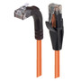 Category 5E Right Angle Patch Cable, Straight/Right Angle Up, Orange, 2.0 ft
