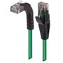 Category 5E Right Angle Patch Cable, Straight/Right Angle Up, Green, 25.0 ft
