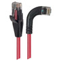 Category 5E Right Angle Patch Cable, Straight/ Right Angle Right Exit, Red, 2.0 ft