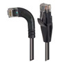 Category 5E Right Angle Patch Cable, Straight/ Right Angle Left Exit, Black, 3.0 ft