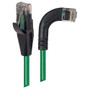 Category 5E Right Angle Patch Cable, Straight/ Right Angle Right Exit, Green, 2.0 ft