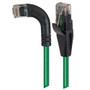 Category 5E Right Angle Patch Cable, Straight/ Right Angle Left Exit, Green, 15.0 ft