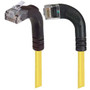 Category 5E Right Angle Patch Cable, RA Left Exit/Right Angle Up, Yellow 15.0