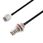 BNC Female Bulkhead to SMA Male Cable Assembly using LC141TBJ Coax, 1 FT