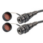 IP68 Ruggedized Cat6 Cable, Jack to Jack, E-Nickel Finish 24AWG STR CM/CMX FR-TPE BLK w/ Dust Caps, 1.0M