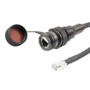 IP68 Ruggedized Cat6 Cable, Jack to RJ45, E-Nickel Finish 24AWG STR CM/CMX FR-TPE BLK w/ Dust Caps, 3.0M