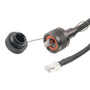 IP68 Ruggedized Cat6 Cable, Plug to RJ45, E-Nickel Finish 24AWG STR CM/CMX FR-TPE BLK w/ Dust Caps, 5.0M