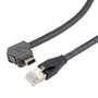 ix Economy Assembly, Category 6a, F/UTP, Single Shielded, Right Angle Down ix A Plug To RJ45 Plug, 26 AWG, CMR/CMX PVC, Black, 1-meter