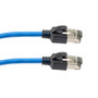 Cat 8 40Gig Ethernet Cable, S/FTP 28AWG, Slim Cable with Short Body Connector, PVC Jacket, Blue, 7FT