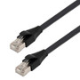 Category 6 Ethernet Cable Assembly, S/FTP Braid w/ Individually Shielded Pairs, RJ45 Male/Plug, 26AWG Stranded, CMG PVC, Black, 2.0F