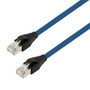 Category 7 10gig Ethernet Cable Assembly, S/FTP Braid with Individually Shielded Pairs, RJ45 Male/Plug, 26AWG Stranded, PVC, Blue, 15.0M