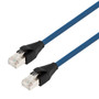 Category 7 10gig Ethernet Cable Assembly, S/FTP Braid with Individually Shielded Pairs, RJ45 Male/Plug, 26AWG Stranded, LSZH, Blue, 1.0M