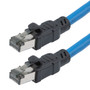 Category 8 40gig Ethernet Cable Assembly, S/FTP Overall Braid Shield w Shielded Pairs, RJ45 Male-Plug, 24AWG Solid, CM PVC, Blue, 0.5FT