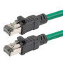 Category 8 40gig Ethernet Cable Assembly, S/FTP Overall Braid Shield w Shielded Pairs, RJ45 Male-Plug, 24AWG Solid, CM PVC, Green, 50FT