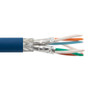Category 7 10gig Ethernet Bulk Cable, S/FTP Overall Braid with Individually Foil Shielded Pairs, 26AWG Stranded, LSZH, Blue, 100F