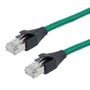 Category 7 10gig Ethernet Cable Assembly, S/FTP Shielded Pairs, RJ45 Male/Plug, 26AWG Stranded, PVC, Green, 15M