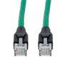 Category 7 10gig Ethernet Cable Assembly, S/FTP Shielded Pairs, RJ45 Male/Plug, 26AWG Stranded, PVC, Green, 15M
