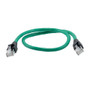 Category 7 10gig Ethernet Cable Assembly, S/FTP Shielded Pairs, RJ45 Male/Plug, 26AWG Stranded, PVC, Green, 15M