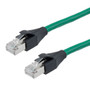 Category 7 10gig Ethernet Cable Assembly, S/FTP Shielded Pairs, RJ45 Male/Plug, 26AWG Stranded, PVC, Green, 7.5M