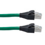 Category 7 10gig Ethernet Cable Assembly, S/FTP Shielded Pairs, RJ45 Male/Plug, 26AWG Stranded, PVC, Green, 7.5M