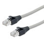 Category 7 10gig Ethernet Cable Assembly, S/FTP Shielded Pairs, RJ45 Male/Plug, 26AWG Stranded, PVC, Gray, 10M