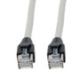 Category 7 10gig Ethernet Cable Assembly, S/FTP Shielded Pairs, RJ45 Male/Plug, 26AWG Stranded, PVC, Gray, 3M