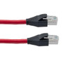 Category 7 10gig Ethernet Cable Assembly, S/FTP Shielded Pairs, RJ45 Male/Plug, 26AWG Stranded, PVC, Red, 2M
