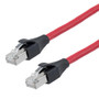 Category 7 10gig Ethernet Cable Assembly, S/FTP Shielded Pairs, RJ45 Male/Plug, 26AWG Stranded, PVC, Red, 5M